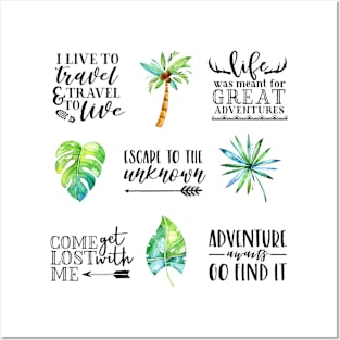 Adventure Quotes - Multi Design Set Posters and Art